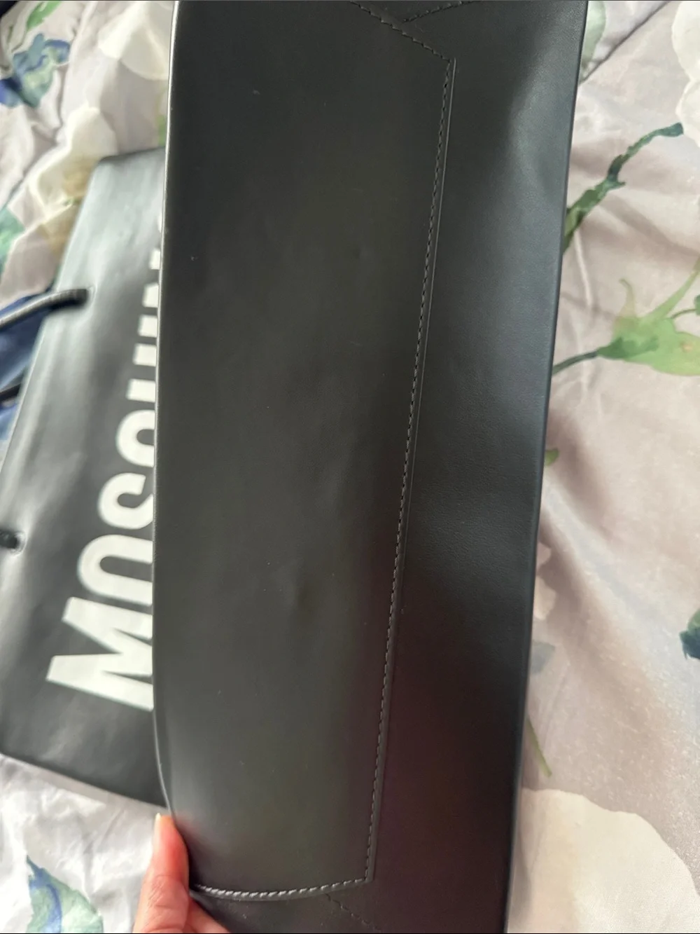 Moschino Black Tote with White Logo